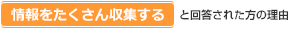 「情報をたくさん収集する」と回答された方の理由