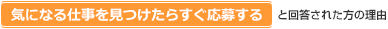 「気になる仕事を見つけたらすぐ応募する」と回答された方の理由