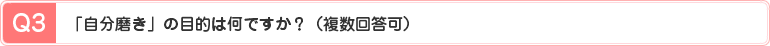 「自分磨き」の目的は何ですか？（複数回答可）
